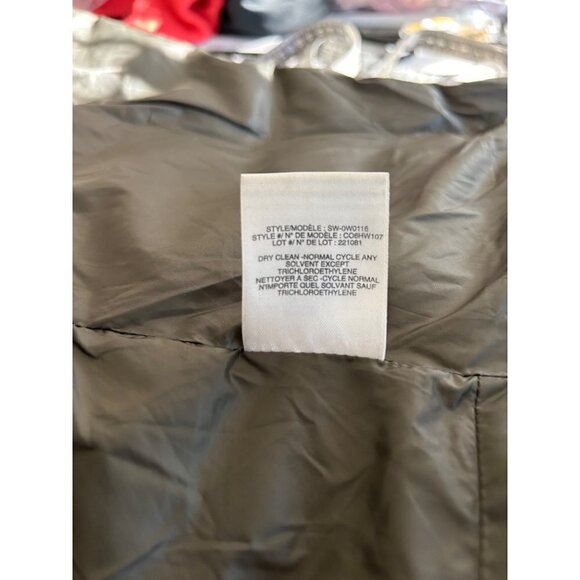 Helmet Lang Olive Green Asymmetrical Zip Front Hooded Puffer Jacket Size Small - Picture 12 of 15